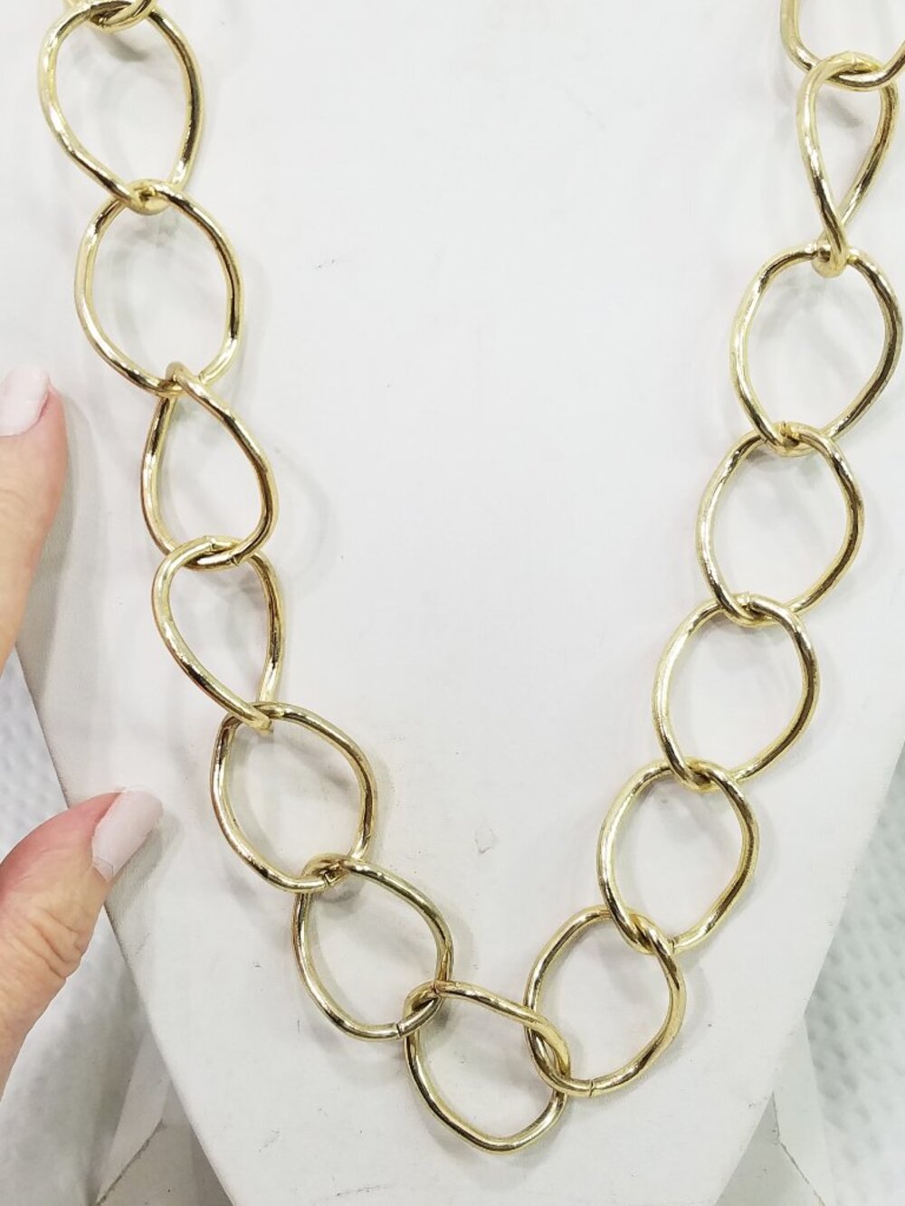 Vintage Large Chunky Gold Tone Decorative Cable Chain Link 36" Necklace